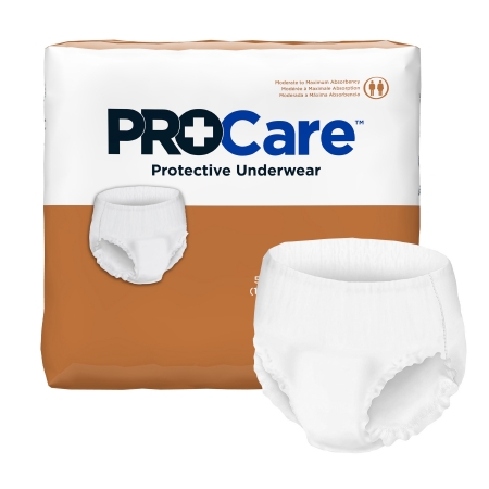 Unisex Adult Absorbent Underwear ProCare™ Pull On with Tear Away Seams  X-Large Disposable Moderate Absorbency 1133928 – CRU-514 1133928 – CRU-514  - CoreMedSupply