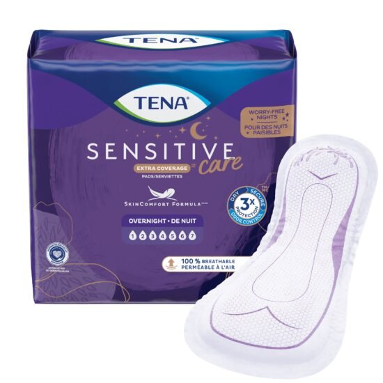Bladder Control Pad TENA® Intimates™ Overnight 16 Inch Length Heavy Absorbency Dry-Fast Core™ One Size Fits Most Adult Female Disposable 1009261 - 54282 1009261 – 54282