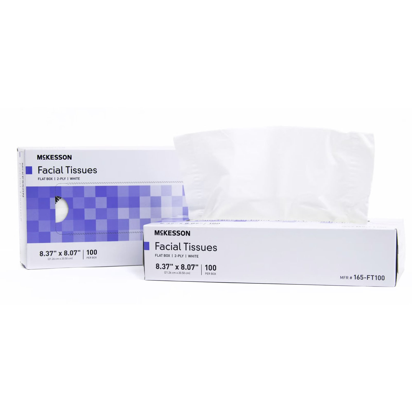McKesson Facial Tissue White 8.37 X 8.07 Inch 100 Count 1040596 - 165-FT100 1040596 – 165-FT100
