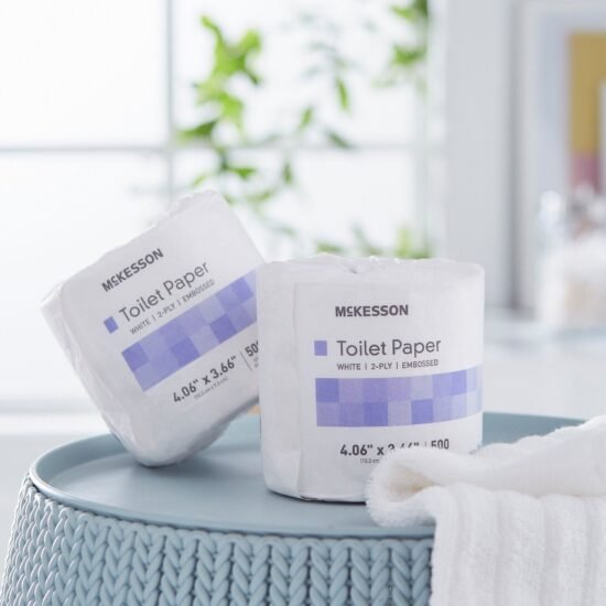 Toilet Tissue McKesson White 2-Ply Standard Size Cored Roll 500 Sheets 3-3/5 X 4 Inch 1045390 - 165-TP500 1045390 – 165-TP500