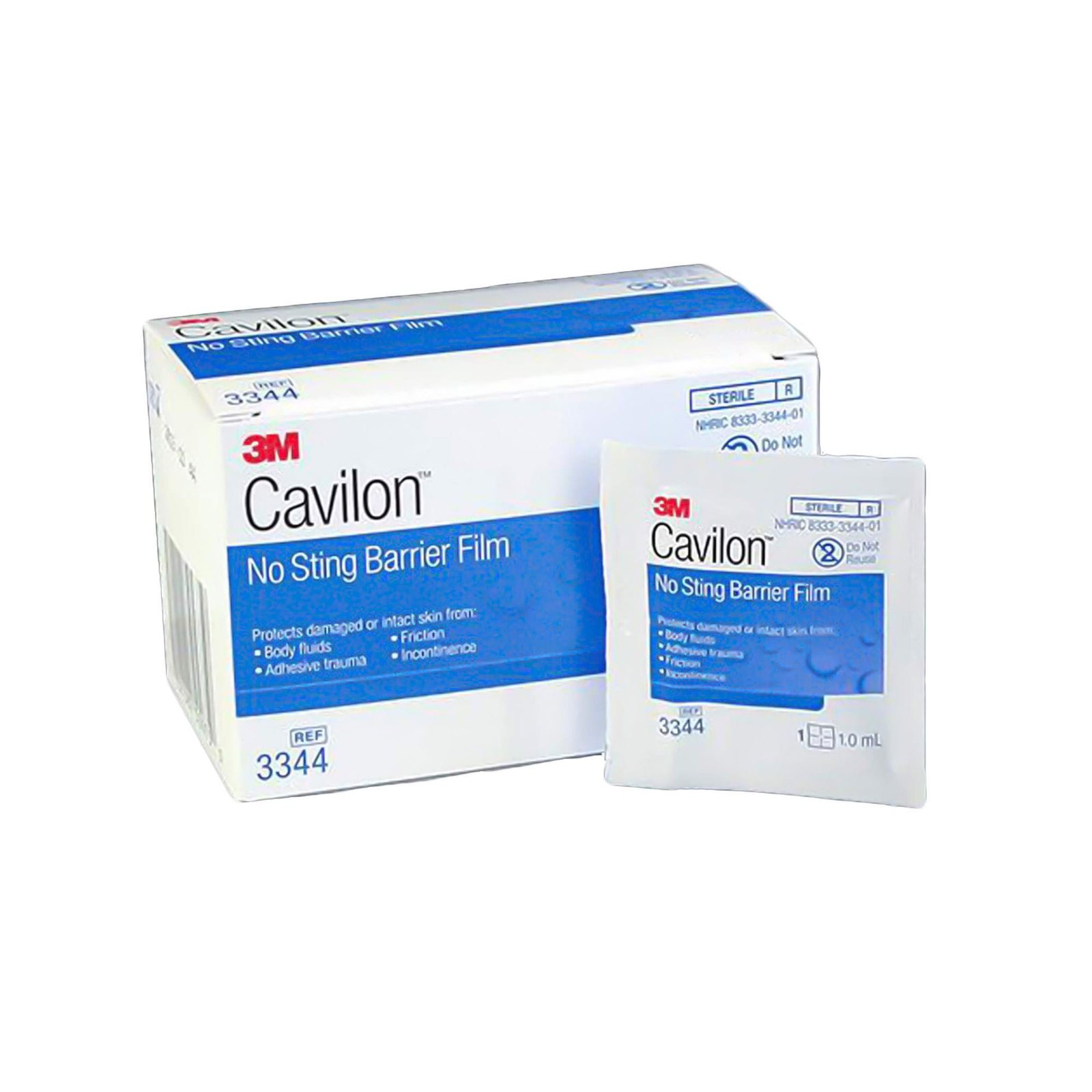 Skin Barrier Wipe 3M™ Cavilon™ No Sting 35 to 65% Strength Hexamethyldisiloxane / Isooctane / Acrylate Terpolymer / Polyphenylmethylsiloxane Individual Packet Sterile 1050201 - 3344 1050201 – 3344