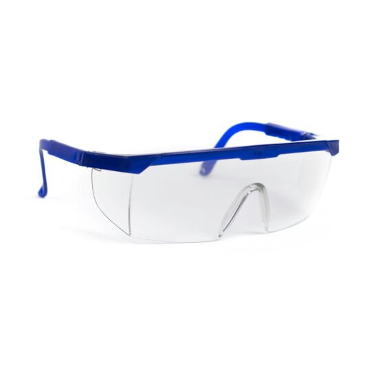 Protective Glasses McKesson Brand Side Shield Clear Tint Blue / Clear Frame Over Ear One Size Fits Most 1052254 - 16-2291 1052254 – 16-2291