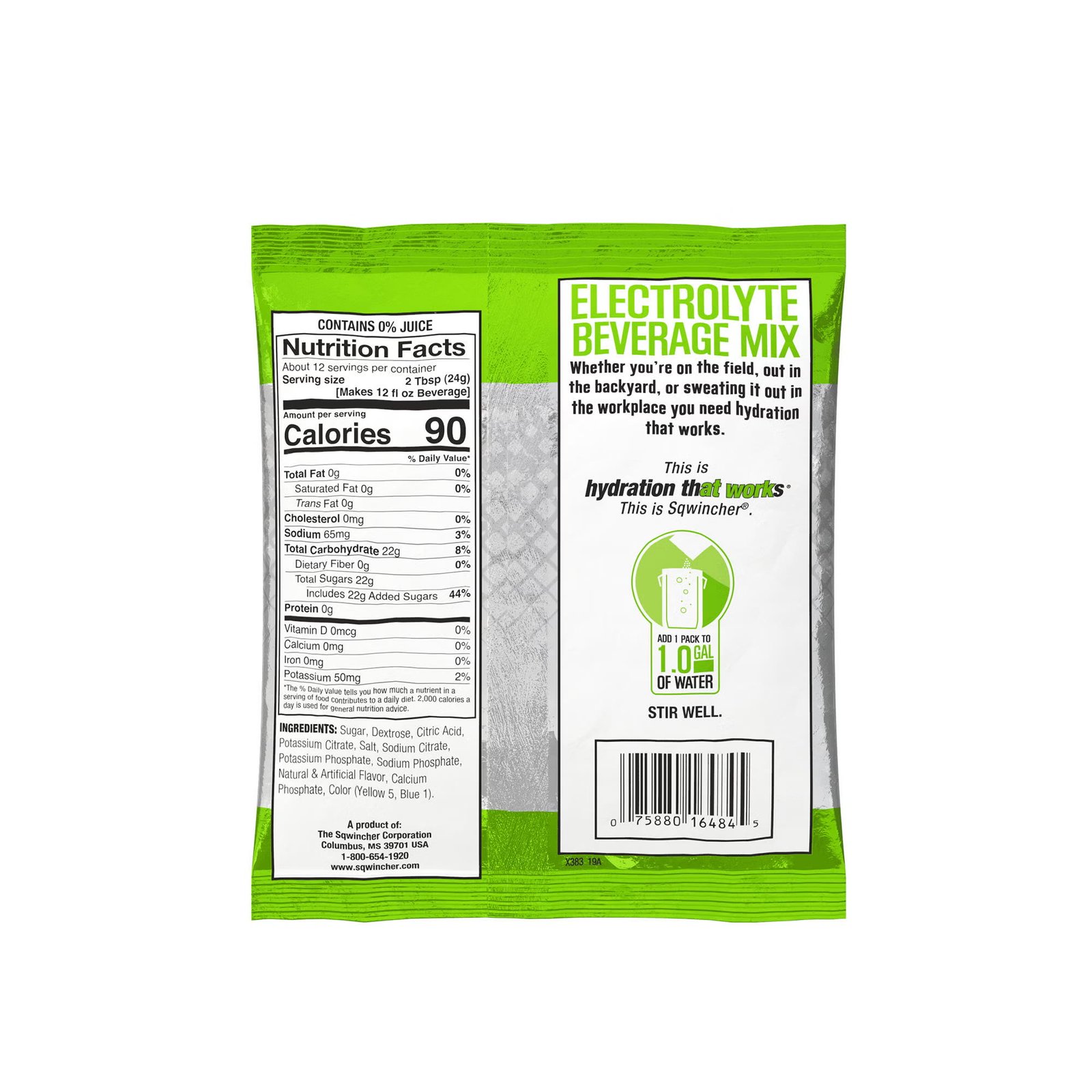 Electrolyte Replenishment Drink Mix Sqwincher® Powder Pack® Lemon-Lime Flavor 9.53 oz. 1057725 - 159016008 1057725 – 159016008 - Image 2