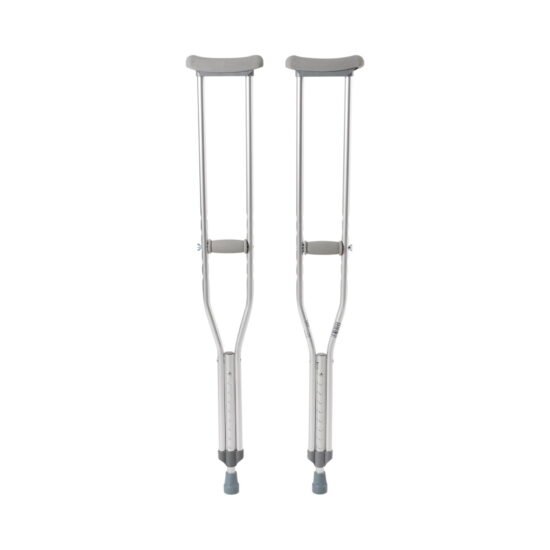 Underarm Crutches McKesson Aluminum Frame Adult 350 lbs. Weight Capacity Push Button / Wing Nut Adjustment 1065294 - 146-10400-8 1065294 – 146-10400-8