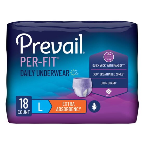 Female Adult Absorbent Underwear Prevail® Per-Fit® Women Pull On with Tear Away Seams Large Disposable Moderate Absorbency 1083189 - PFW-513 1083189 – PFW-513