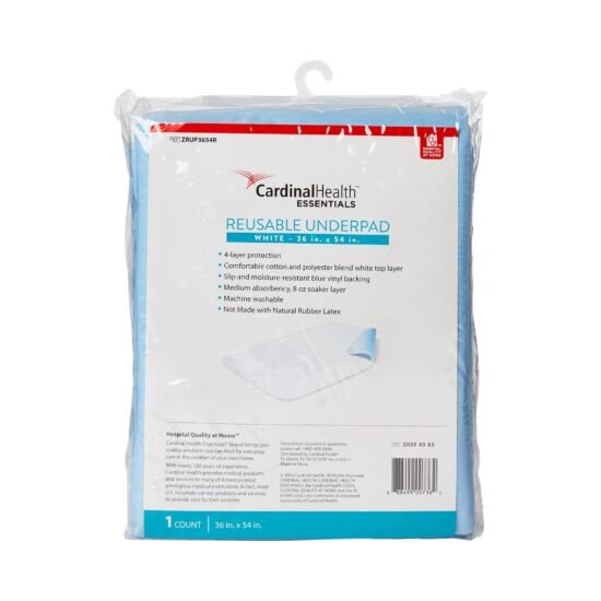 Underpad ReliaMed™ 36 X 54 Inch Reusable Polyester / Rayon Moderate Absorbency 1120201 - ZRUP3654R 1120201 – ZRUP3654R