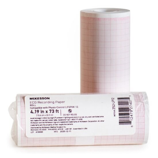 Recording Chart Paper McKesson Roll Red Grid 1283721 – 252-LP12