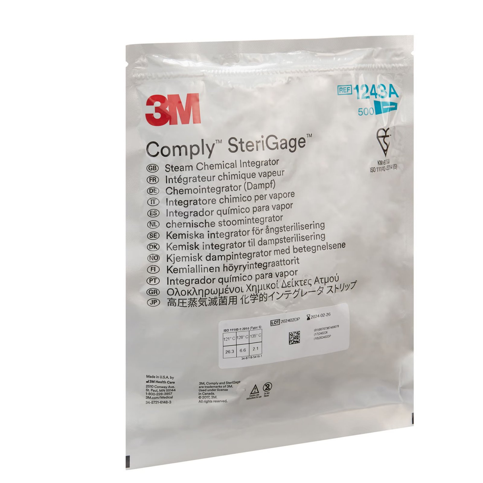 Comply™ SteriGage™ Sterilization Chemical Integrator Strip Steam 2 Inch 134499 - 1243A 134499 – 1243A - Image 2