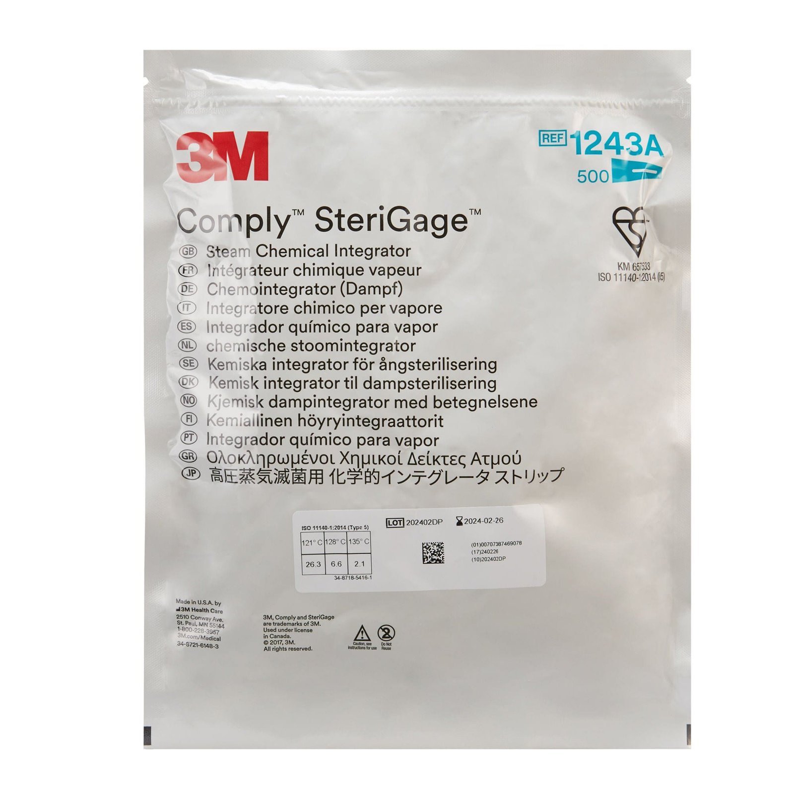 Comply™ SteriGage™ Sterilization Chemical Integrator Strip Steam 2 Inch 134499 - 1243A 134499 – 1243A - Image 3