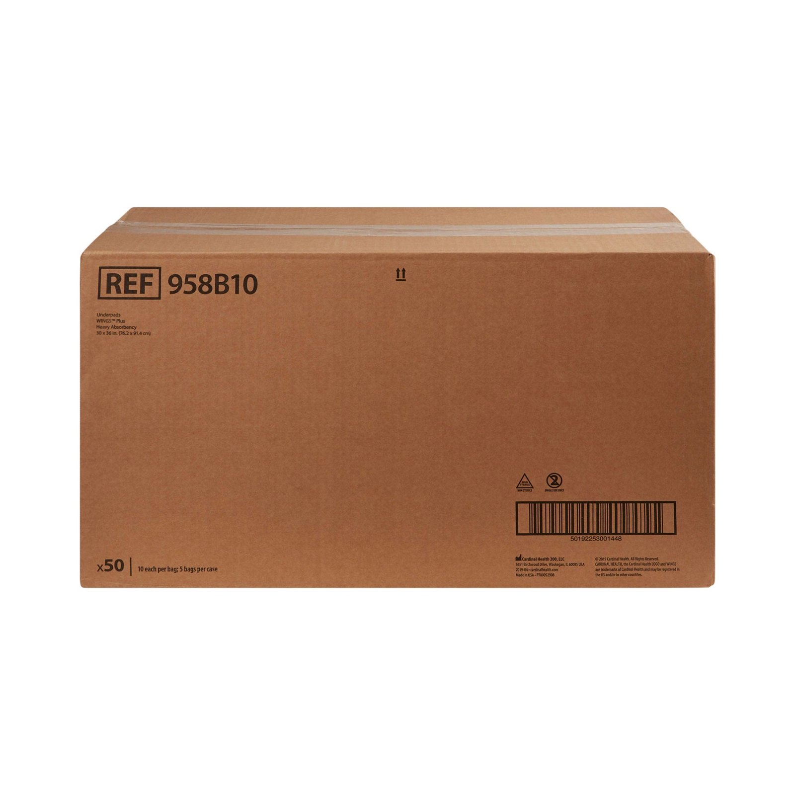Underpad Wings™ Plus 30 X 36 Inch Disposable Fluff / Polymer Heavy Absorbency 188192 - 958B10 188192 – 958B10 - Image 5