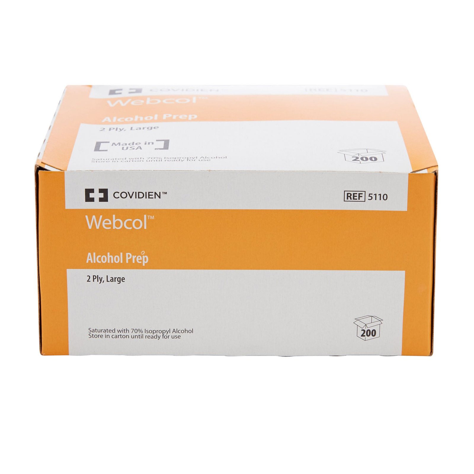 Alcohol Prep Pad Webcol™ 70% Strength Isopropyl Alcohol Individual Packet Large Sterile 188596 - 5110 188596 – 5110 - Image 2