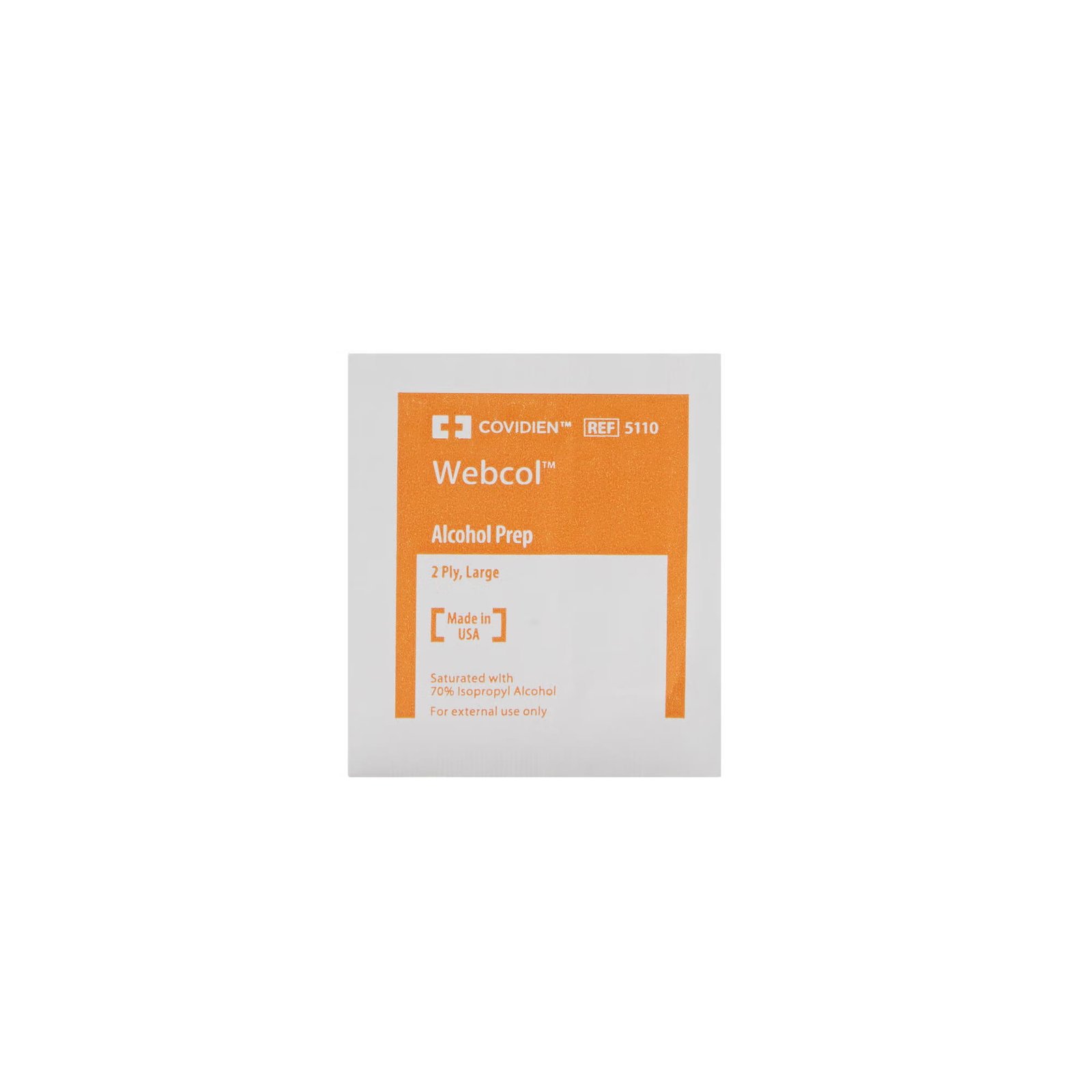 Alcohol Prep Pad Webcol™ 70% Strength Isopropyl Alcohol Individual Packet Large Sterile 188596 - 5110 188596 – 5110 - Image 3