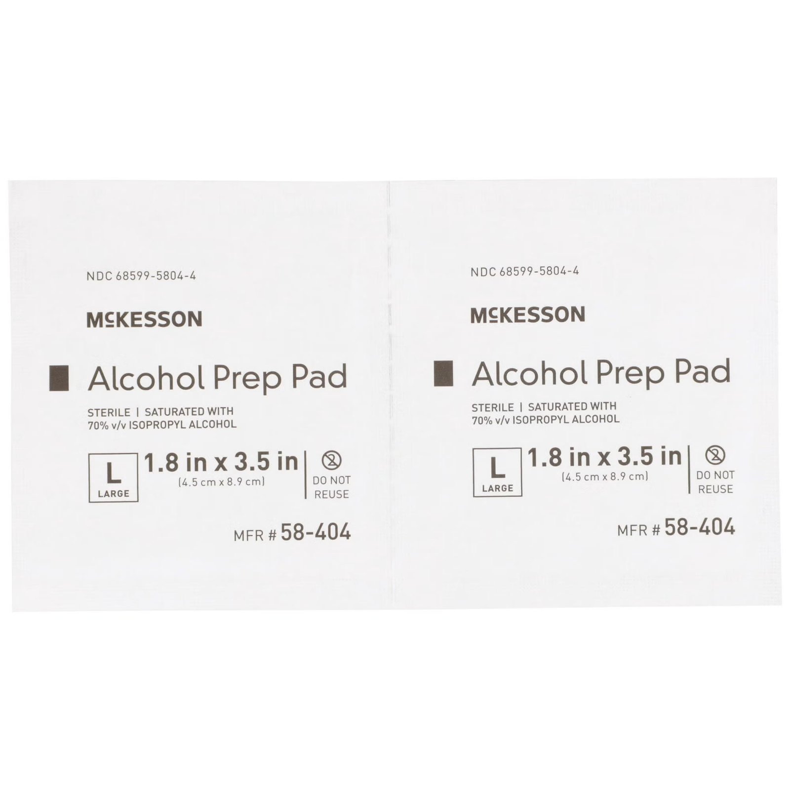 Alcohol Prep Pad McKesson 70% Strength Isopropyl Alcohol Individual Packet Large Sterile 225940 - 58-404 225940 – 58-404 - Image 3