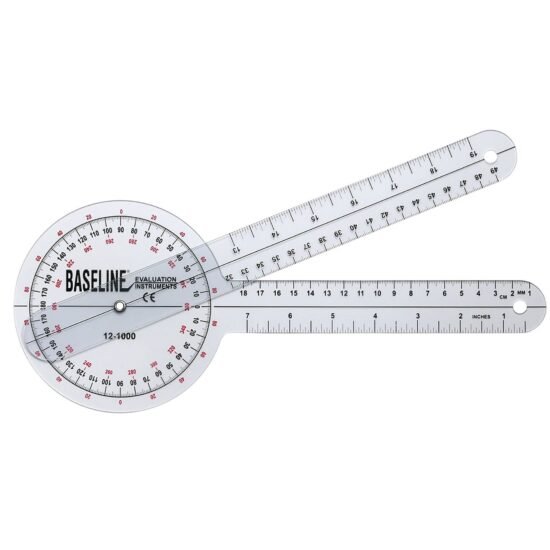 Goniometer Baseline® Plastic 12 Inch Arm Length 1° Increments Inches and Centimeters 258549 - 12-1000 258549 – 12-1000