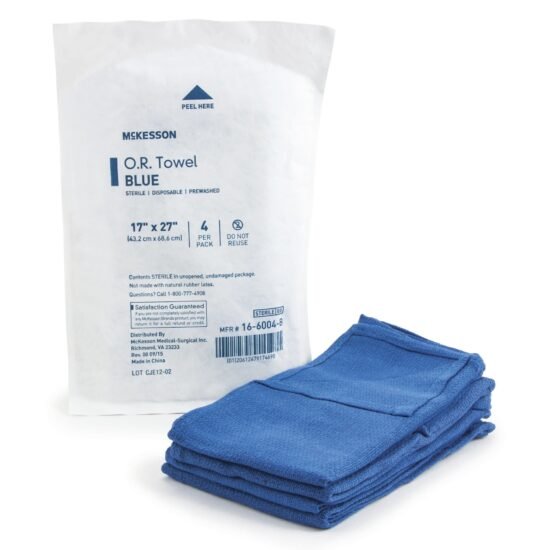 O.R. Towel McKesson 17 W X 27 L Inch Blue Sterile 277861 - 16-6004-B 277861 – 16-6004-B