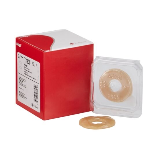 Skin Barrier Ring SoftFlex Mold to Fit, Standard Wear Adhesive Without Tape Without Flange Universal System Hydrocolloid 13/16 Inch Opening 2 Inch Diameter 329118 - 7805 329118 – 7805