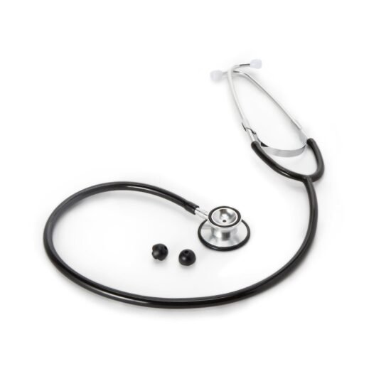 Classic Stethoscope McKesson Black 1-Tube 22 Inch Tube Double-Sided Chestpiece 363744 - 01-670BKGM 363744 – 01-670BKGM