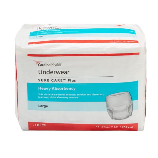 Unisex Adult Absorbent Underwear Sure Care™ Plus Pull On with Tear Away Seams Large Disposable Heavy Absorbency 409346 - 1615A 409346 – 1615A