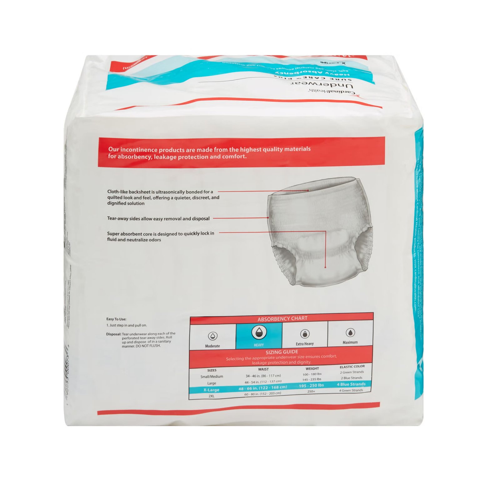 Unisex Adult Absorbent Underwear Sure Care™ Plus Pull On with Tear Away Seams X-Large Disposable Heavy Absorbency 439577 - 1625 439577 – 1625 - Image 4