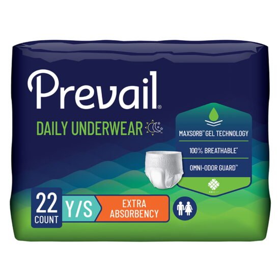 Unisex Youth Absorbent Underwear Prevail® Daily Underwear Pull On with Tear Away Seams Small Disposable Moderate Absorbency 445894 - PV-511 445894 – PV-511