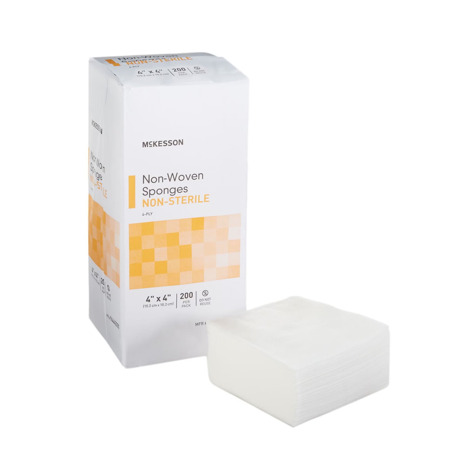 Nonwoven Sponge McKesson Polyester / Rayon 4-Ply 4 X 4 Inch Square NonSterile 446036 - 94442000 446036 – 94442000