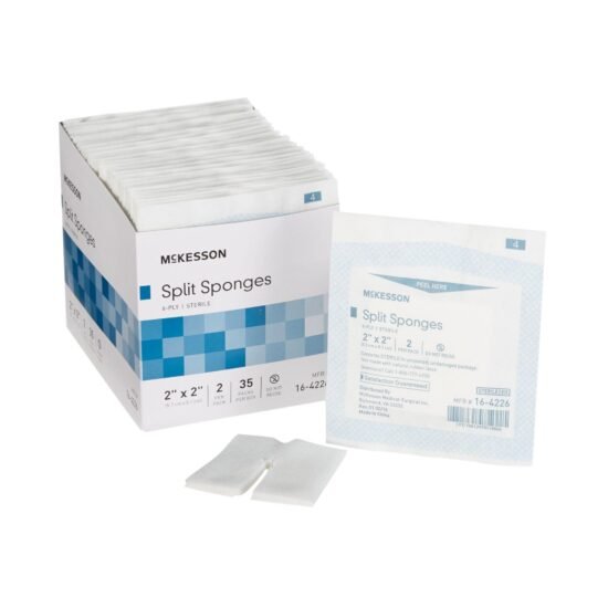 I.V. / Drain Split Dressing McKesson Polyester / Rayon 2 X 2 Inch Square Sterile 446055 - 16-4226 446055 – 16-4226