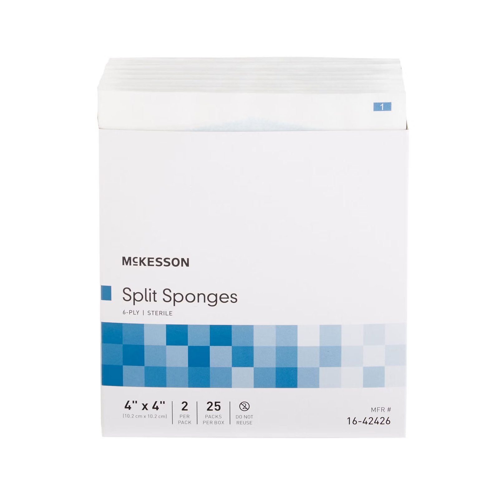I.V. / Drain Split Dressing McKesson Polyester / Rayon 4 X 4 Inch Square Sterile 446056 - 16-42426 446056 – 16-42426 - Image 2