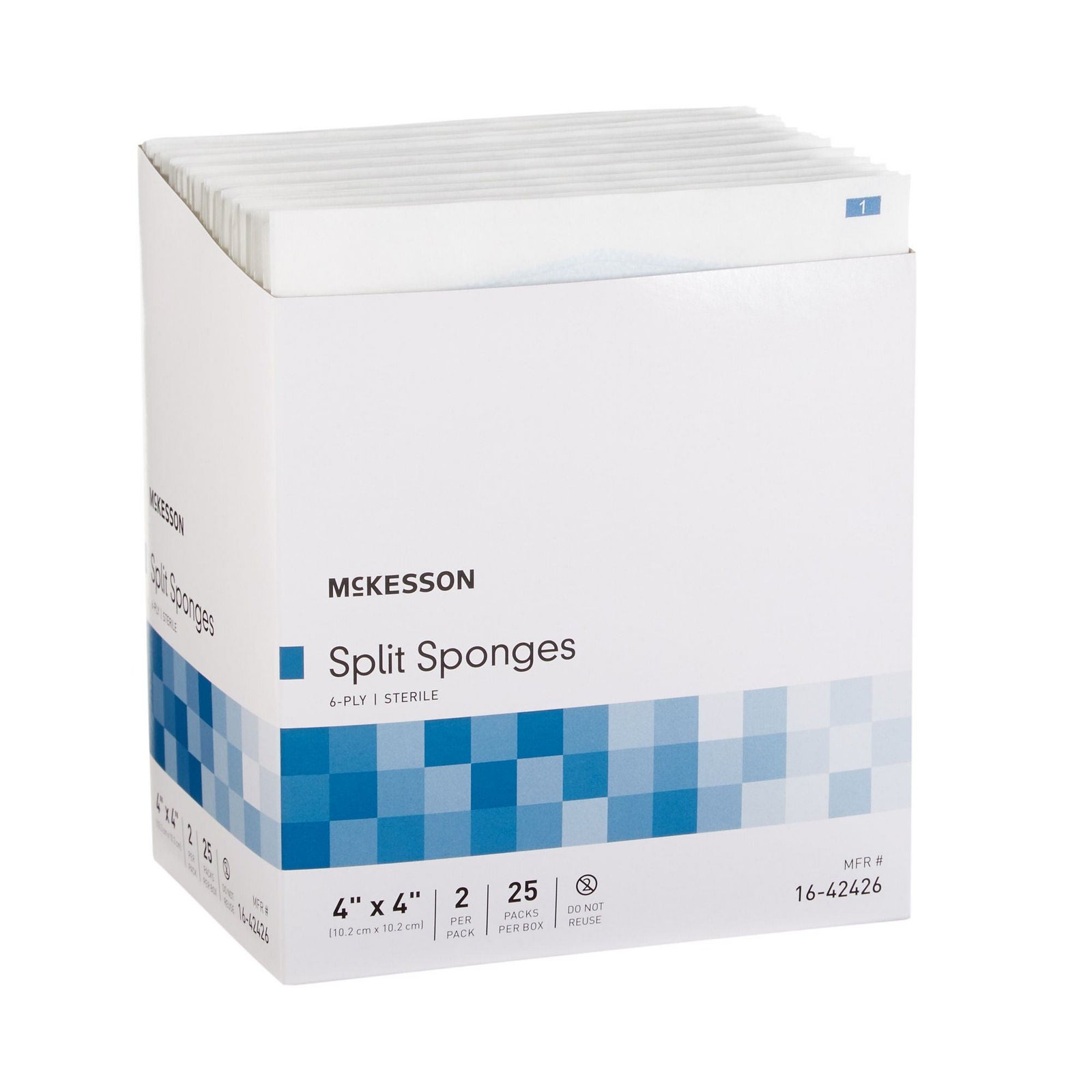 I.V. / Drain Split Dressing McKesson Polyester / Rayon 4 X 4 Inch Square Sterile 446056 - 16-42426 446056 – 16-42426 - Image 3