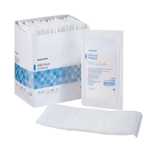 Abdominal Pad McKesson Nonwoven Cellulose 5 X 9 Inch Rectangle Sterile 446057 - 16-4250 446057 – 16-4250