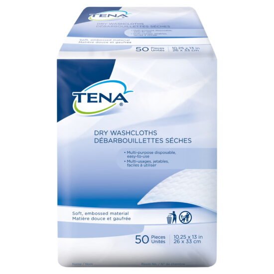 Washcloth TENA® Dry 10-1/4 X 13 Inch White Disposable 450345 - 74499 450345 – 74499