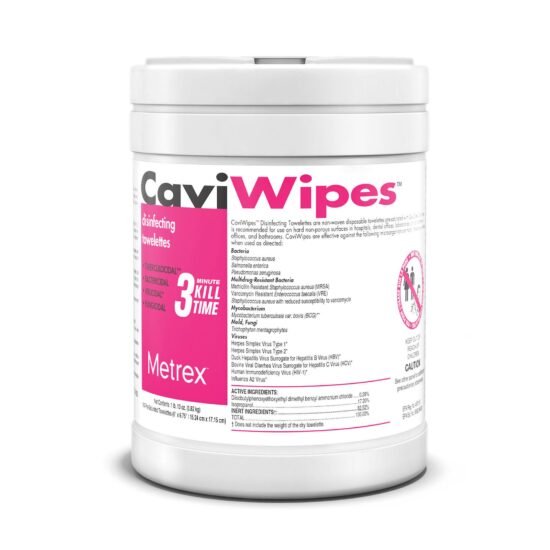 CaviWipes™ Surface Disinfectant Premoistened Alcohol Based Manual Pull Wipe 160 Count Canister Disposable Alcohol Scent NonSterile 455706 - 13-1100 455706 – 13-1100