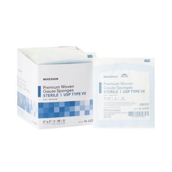 USP Type VII Gauze Sponge McKesson Cotton 8-Ply 2 X 2 Inch Square Sterile 460859 - 16-42228 460859 – 16-42228