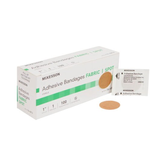 Adhesive Spot Bandage McKesson 1 Inch Fabric Round Tan Sterile 466870 - 16-4812 466870 – 16-4812
