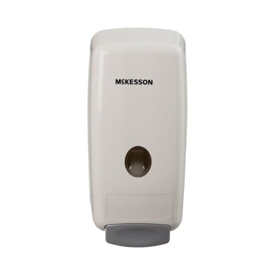 Soap Dispenser McKesson White Plastic Manual Push 1000 mL Wall Mount 468279 - 53-1000 468279 – 53-1000