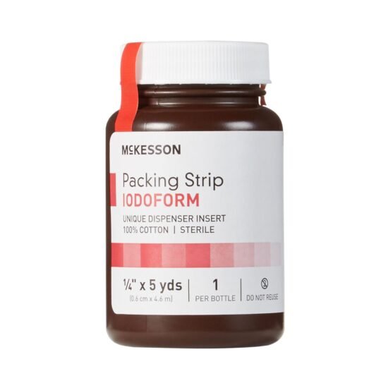 Wound Packing Strip McKesson Antiseptic Cotton Iodoform Small 1/4 Inch X 5 Yard 1 Count Sterile 470440 - 61-59145 470440 – 61-59145