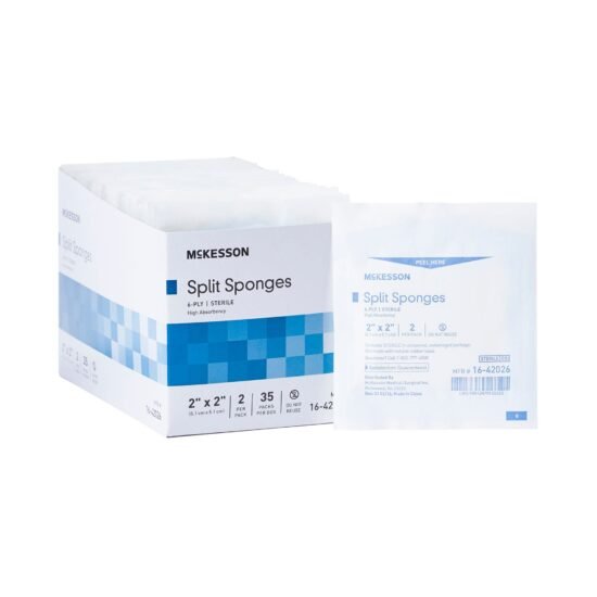 I.V. / Drain Split Dressing McKesson Polyester / Rayon 2 X 2 Inches Square Sterile 482414 - 16-42026 482414 – 16-42026
