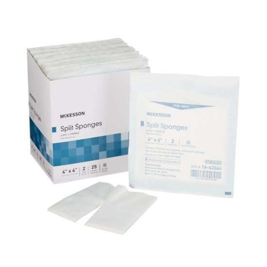 I.V. / Drain Split Dressing Polyester / Rayon 4 X 4 Inches Square Sterile 482415 - 16-42046 482415 – 16-42046