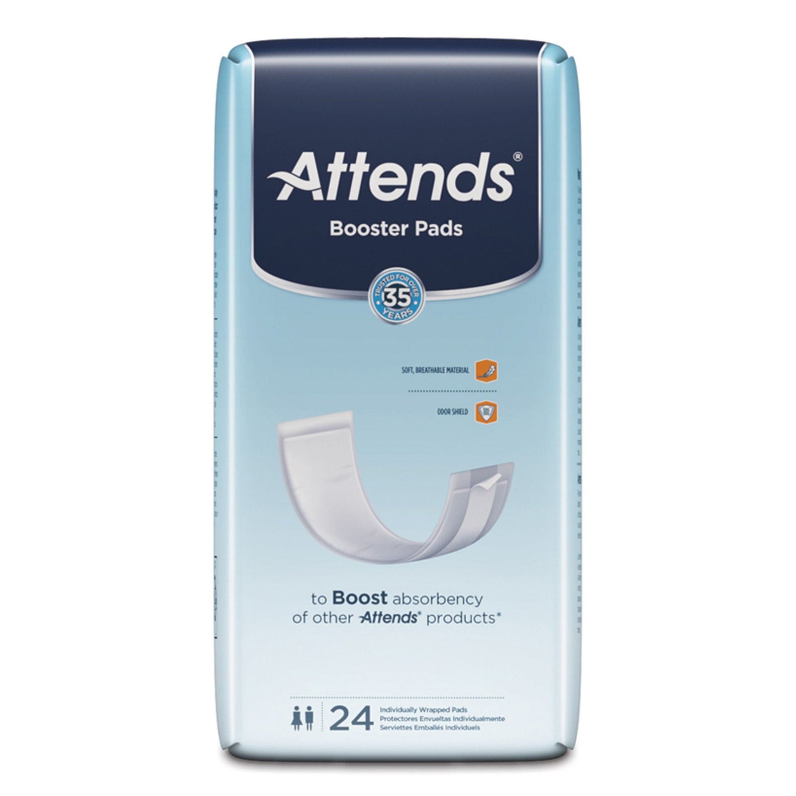 Incontinence Booster Pad Attends® 3-1/2 X 11 Inch Light Absorbency Polymer Core One Size Fits Most Adult Unisex Disposable 496076 - BST0192 496076 – BST0192 - Image 2