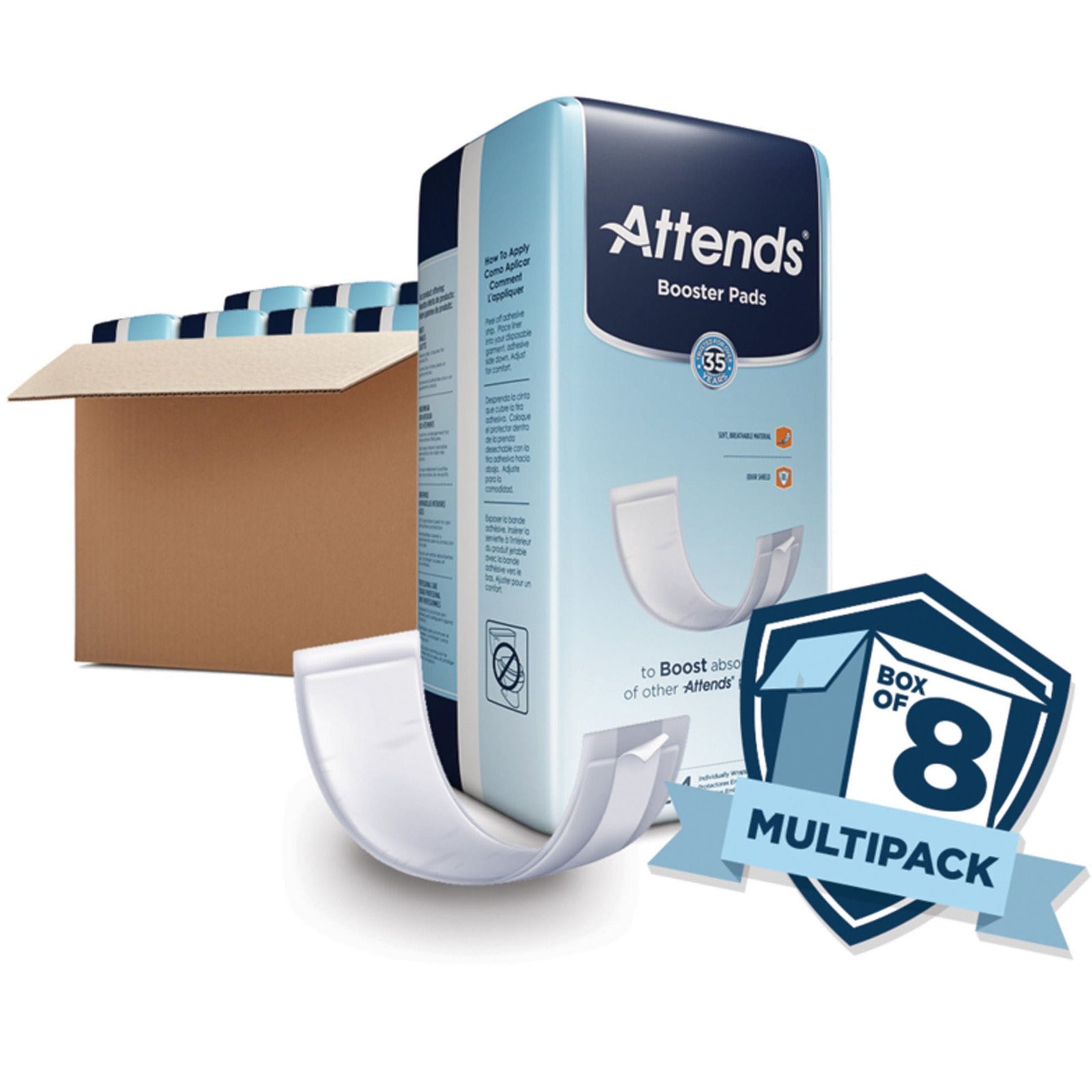 Incontinence Booster Pad Attends® 3-1/2 X 11 Inch Light Absorbency Polymer Core One Size Fits Most Adult Unisex Disposable 496076 - BST0192 496076 – BST0192 - Image 5