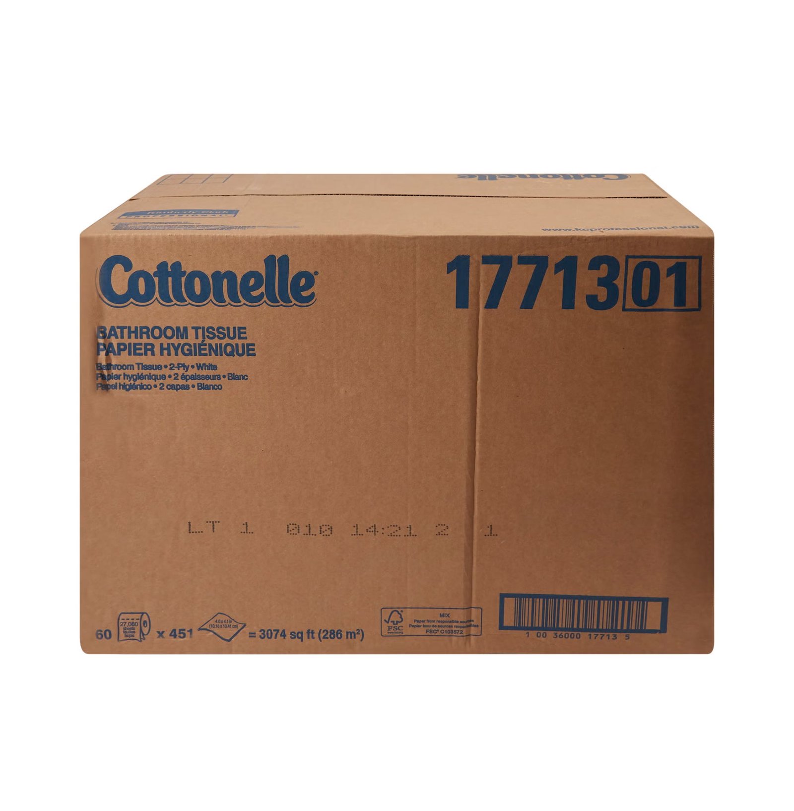 Toilet Tissue Kleenex® Cottonelle® Professional White 2-Ply Standard Size Cored Roll 451 Sheets 4 X 4 Inch 506914 - 17713 506914 – 17713 - Image 5