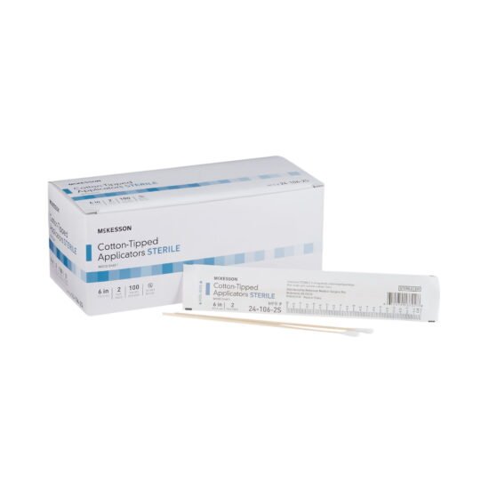 Swabstick McKesson Cotton Tip Wood Shaft 6 Inch Sterile 2 per Pack 508713 - 24-106-2S 508713 – 24-106-2S