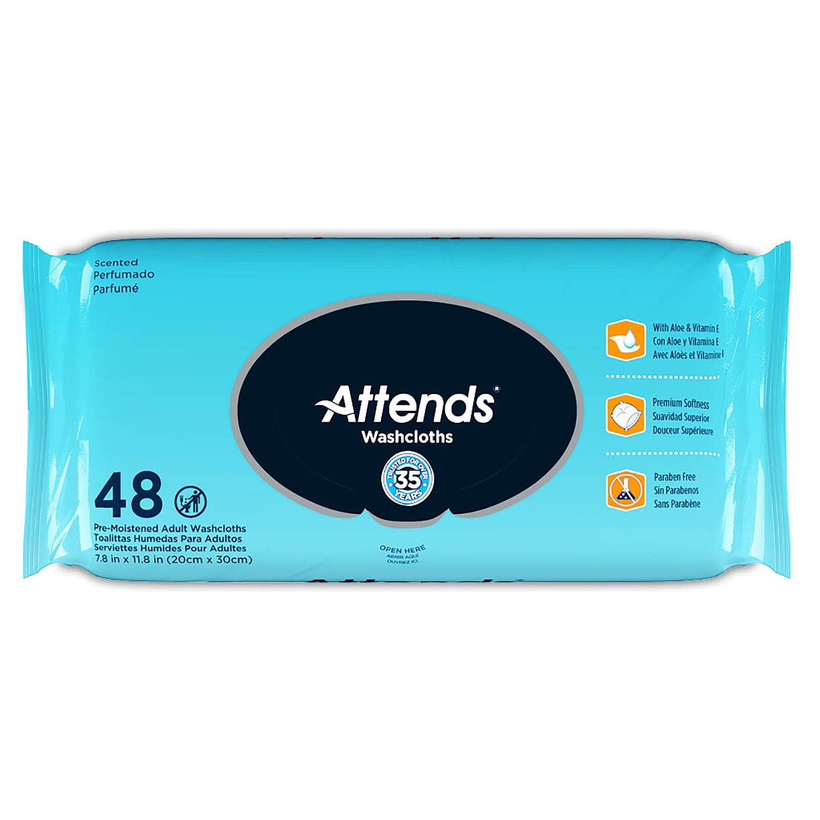 Personal Wipe Attends® Soft Pack Aloe / Vitamin E Scented 48 Count 541996 - WCPP1000 541996 – WCPP1000 - Image 3