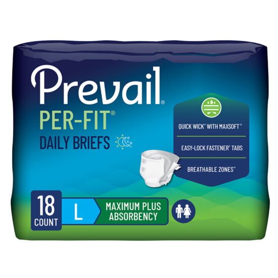 Unisex Adult Incontinence Brief Prevail® Per-Fit® Large Disposable Heavy Absorbency 554691 - PF-013/1 554691 – PF-013/1