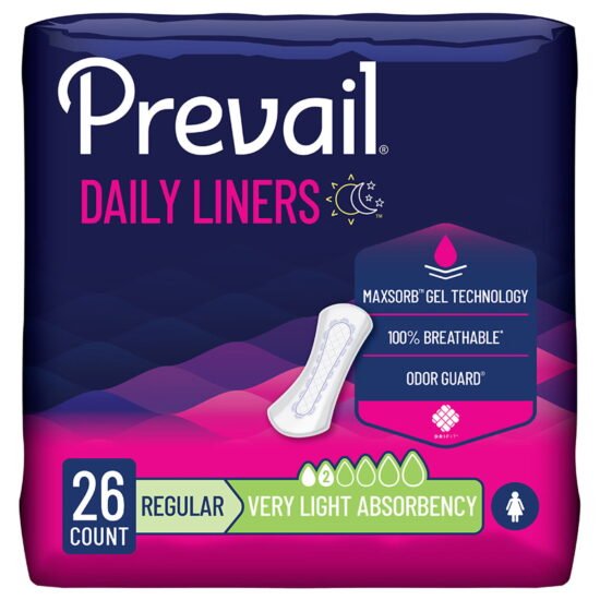 Bladder Control Pad Prevail® Daily Liner 7-1/2 Inch Length Light Absorbency Polymer Core Small Adult Female Disposable 572727 - PV-926 572727 – PV-926