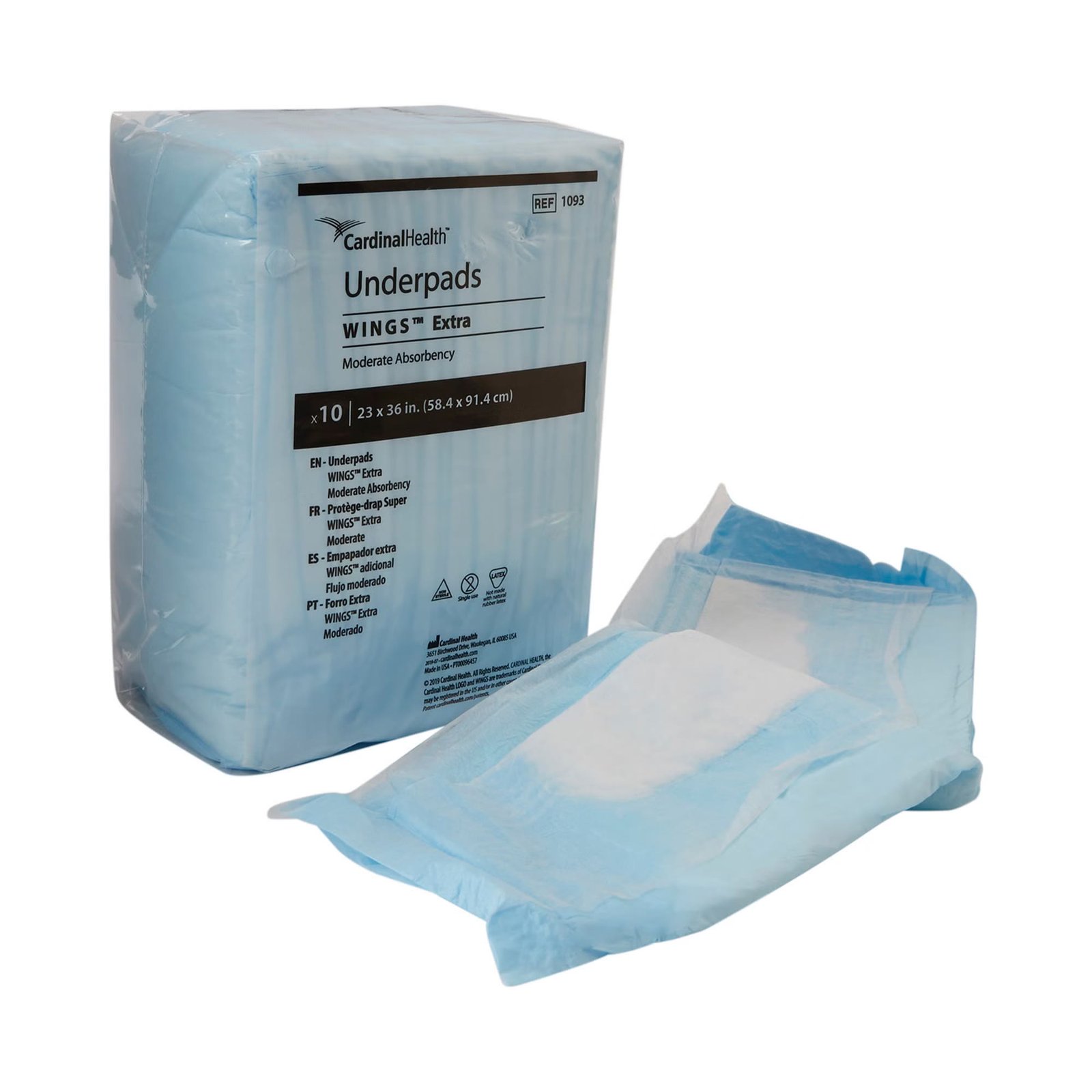Underpad Simplicity™ Extra 23 X 36 Inch Disposable Fluff Moderate Absorbency 605058 - 1093 605058 – 1093