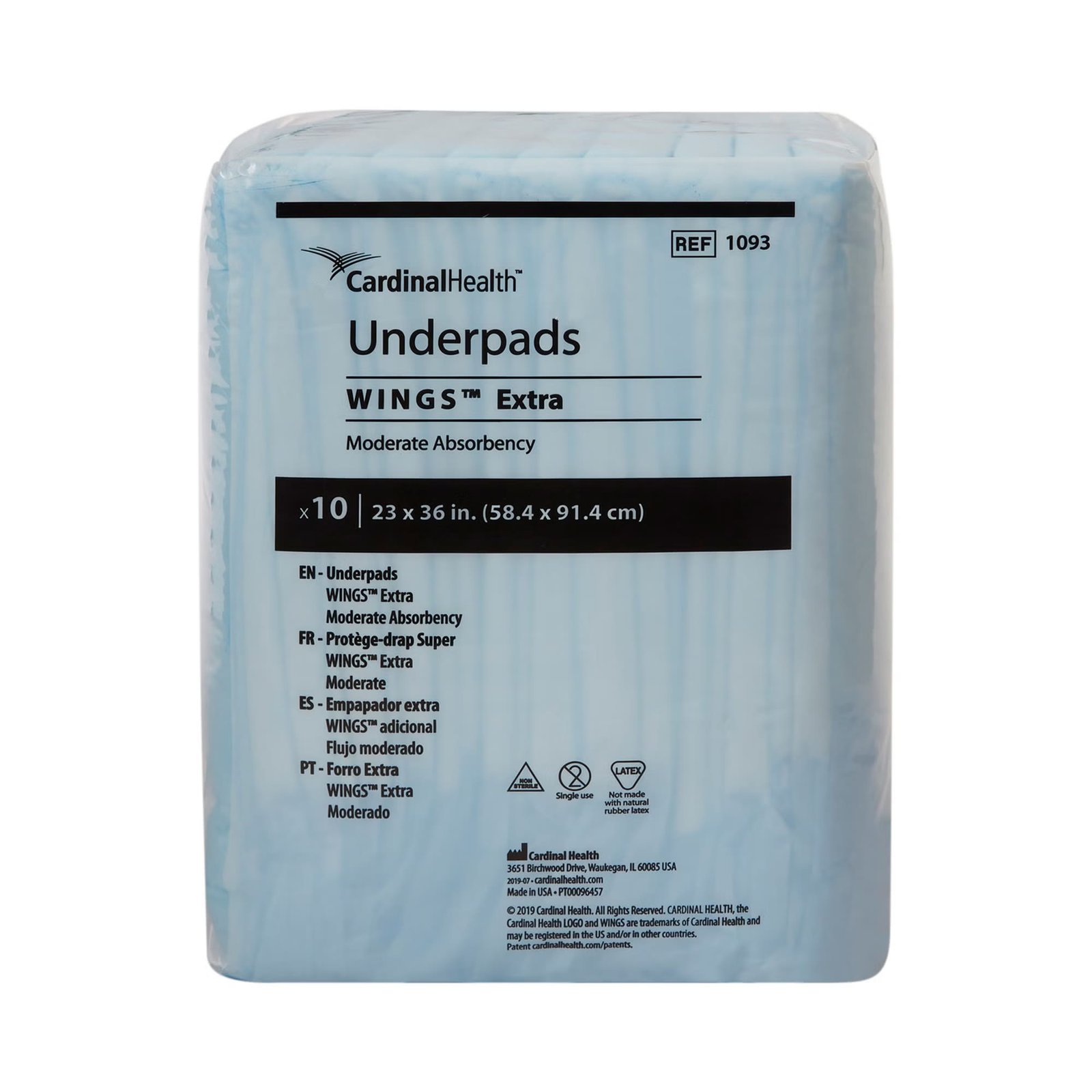 Underpad Simplicity™ Extra 23 X 36 Inch Disposable Fluff Moderate Absorbency 605058 - 1093 605058 – 1093 - Image 2