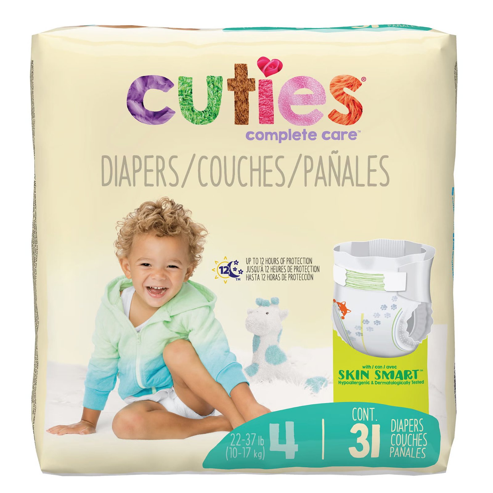 Unisex Baby Diaper Cuties® Size 4 Disposable Heavy Absorbency 699154 - CR4001 699154 – CR4001 - Image 3