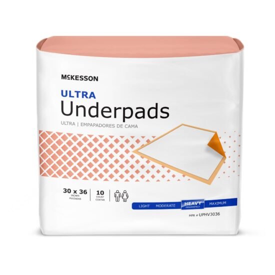 Underpad McKesson Ultra 30 X 36 Inch Disposable Fluff / Polymer Heavy Absorbency 724031 - UPHV3036 724031 – UPHV3036