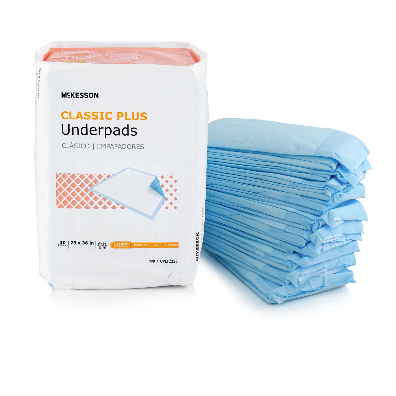 Underpad McKesson Classic Plus 23 X 36 Inch Disposable Fluff / Polymer Light Absorbency 724033 - UPLT2336 724033 – UPLT2336 - Image 2