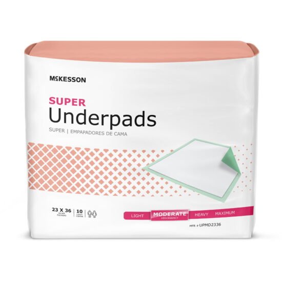 Underpad McKesson Super 23 X 36 Inch Disposable Fluff / Polymer Moderate Absorbency 724035 - UPMD2336 724035 – UPMD2336